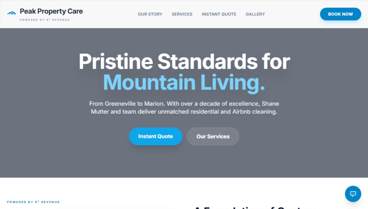 Peak Property Care website demo generated by R3 Revenue